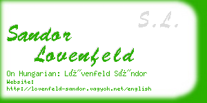 sandor lovenfeld business card